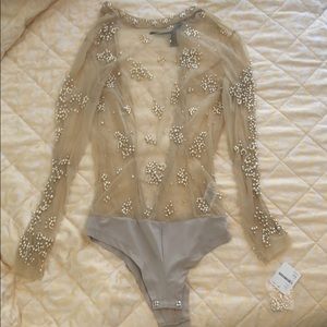 Intimately Free People Embellished Pearl Bodysuit